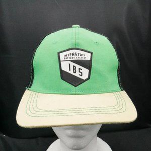 Interstate Battery System IBS Green Black Mesh Snapback Trucker Hat Cap Baseball